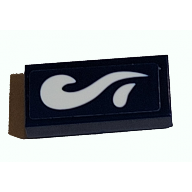 dark blue tile 1 x 2 with white splash pattern model right side sticker - set 41380