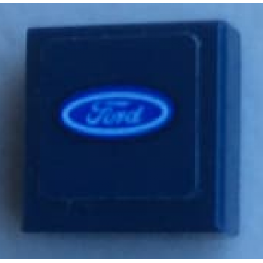 dark blue tile 1 x 1 with ford logo pattern sticker - set 75885