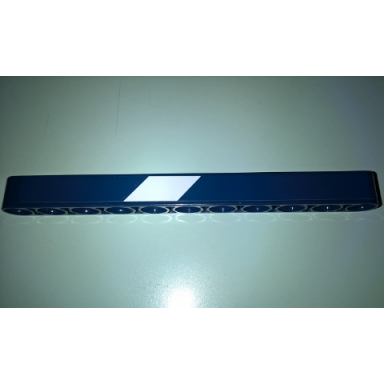 dark blue technic liftarm thick 1 x 11 with white stripe pattern model right side sticker - set 41999
