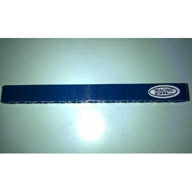 dark blue technic liftarm thick 1 x 11 with racing oil in white ellipse pattern model left side sticker - set 41999