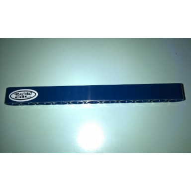 dark blue technic liftarm thick 1 x 11 with racing oil in white ellipse pattern model right side sticker - set 41999