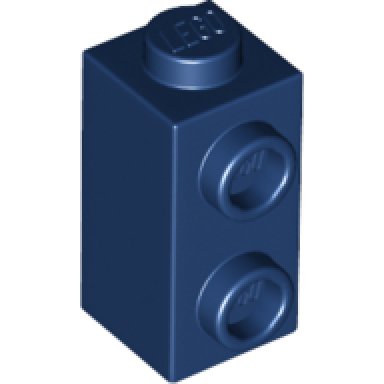 dark blue brick modified 1 x 1 x 1 2 3 with studs on side