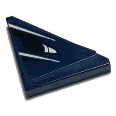 dark blue tile modified 2 x 2 triangular with white stripes black panel pattern model left side sticker - set 75885