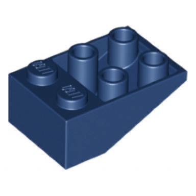 dark blue slope inverted 33 3 x 2 with flat bottom pin without connections between studs