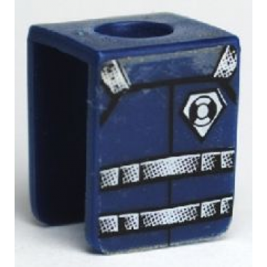 dark blue minifigure vest with straps and coast guard logo pattern sticker - set 7047