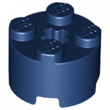 dark blue brick round 2 x 2 with axle hole
