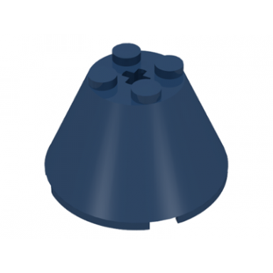 dark blue cone 4 x 4 x 2 with axle hole