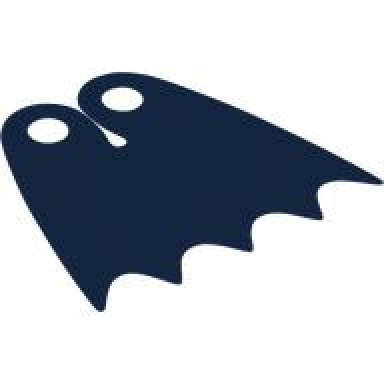dark blue minifigure cape cloth with top holes and scalloped 5 points bottom batman long teardrop neck cut - spongy stretchable fabric