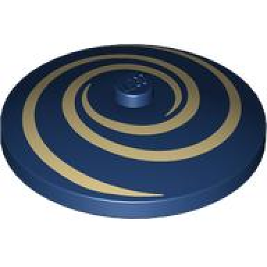 dish 4 x 4 inverted radar with solid stud with tan spirals swirls pattern