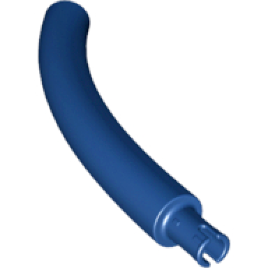 dark blue dinosaur tail neck middle section with bar hole and technic pin