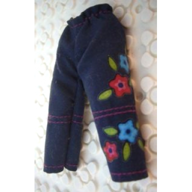 dark blue scala clothes female pants with magenta and light blue flowers pattern
