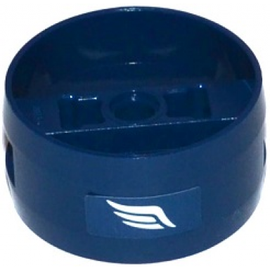 dark blue cylinder 4 x 4 x 1 2 3 with pin holes and center bar with white wing pattern on both sides stickers - set 76065