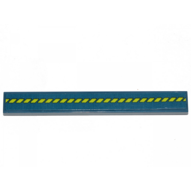 dark blue tile 1 x 8 with lime broken stripe pattern sticker - set 70839