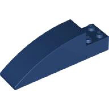 dark blue slope curved 8 x 2 x 2 with 4 recessed studs