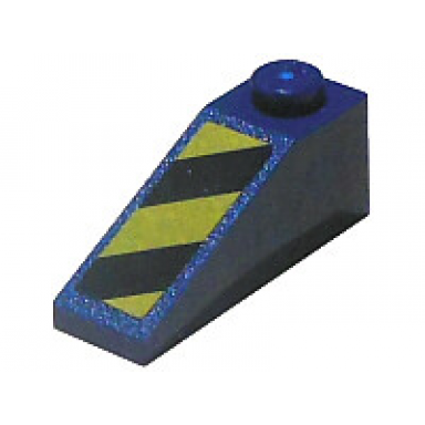 dark blue slope 33 3 x 1 with black and yellow danger stripes pattern model left side sticker - set 7703