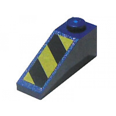 dark blue slope 33 3 x 1 with black and yellow danger stripes pattern model right side sticker - set 7703