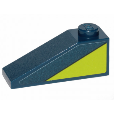 dark blue slope 33 3 x 1 with lime triangle on dark blue background pattern sticker - set 70835