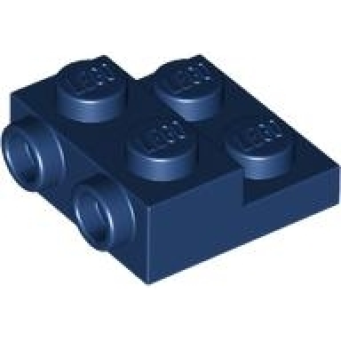 dark blue plate modified 2 x 2 x 2 3 with 2 studs on side - hollow bottom tube