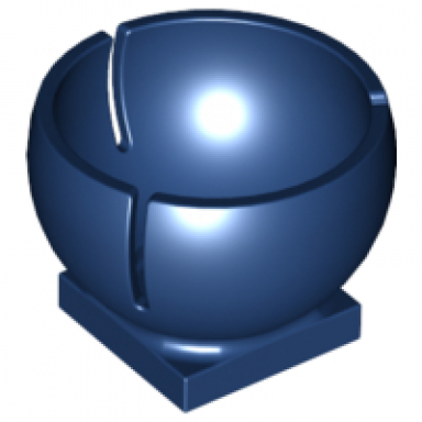 dark blue cylinder hemisphere 3 x 3 ball turret socket with 2 x 2 base