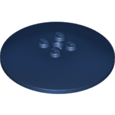 dark blue dish 6 x 6 inverted radar - solid studs