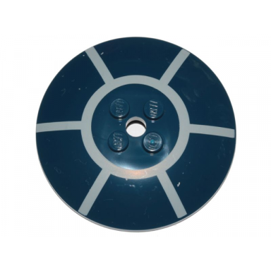 dark blue dish 6 x 6 inverted radar - solid studs with spoke radial pattern r2-d2 dome top