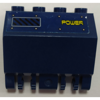 dark blue panel 2 x 4 x 3 1 3 with double locking 2 fingers hinge with power and panel pattern model right side sticker - set 8636