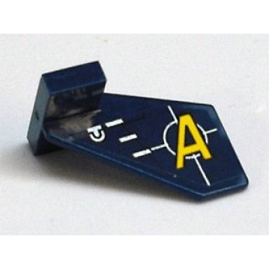 dark blue tail shuttle small with yellow a and silver lines pattern on right side sticker - set 8631