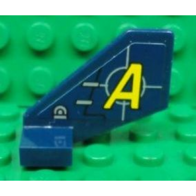 dark blue tail shuttle small with yellow a and silver lines pattern on both sides stickers - set 8635