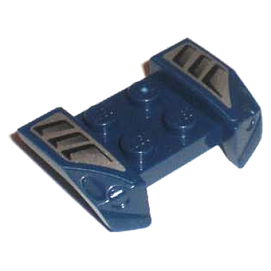 dark blue vehicle mudguard 2 x 4 with headlights overhang with black air vents on silver background pattern on both sides stickers - set 8194