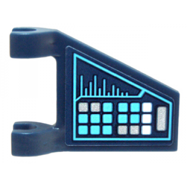 dark blue flag 2 x 2 trapezoid with medium azure white and silver buttons pattern sticker - set 71200
