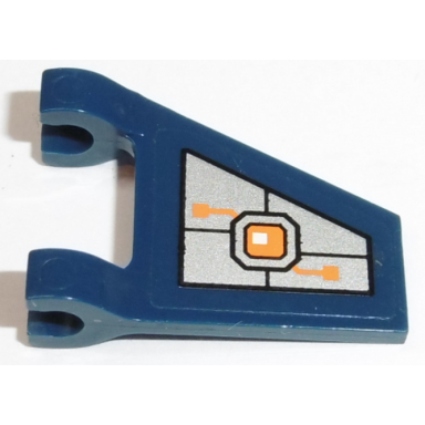 dark blue flag 2 x 2 trapezoid with orange machinery on silver background pattern model left side sticker - set 70317