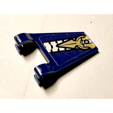 dark blue flag 2 x 2 trapezoid with gold and white armor pattern model left side sticker - set 70642