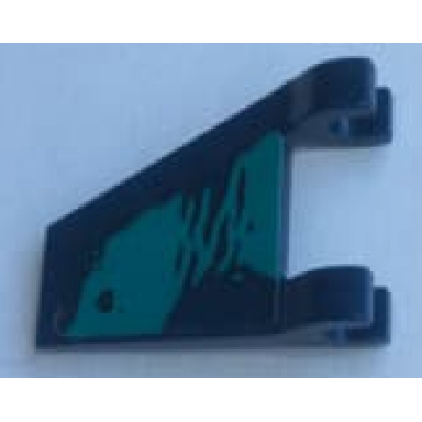 dark blue flag 2 x 2 trapezoid with dark turquoise splotches pattern model right side sticker - set 76101