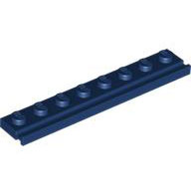 dark blue plate modified 1 x 8 with door rail