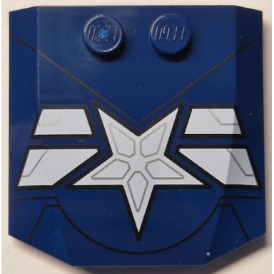 dark blue wedge 4 x 4 x 2 3 triple curved with white star and stripes silver lines and black armor plate outlines pattern