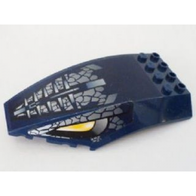 dark blue windscreen 10 x 6 x 2 curved with scales and yellow snake eyes pattern on both sides stickers - set 8769