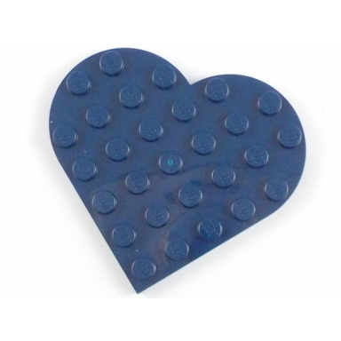 dark blue plate round 6 x 6 heart