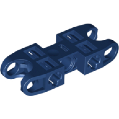 dark blue technic axle and pin connector 2 x 5 with 2 ball joint sockets open sides