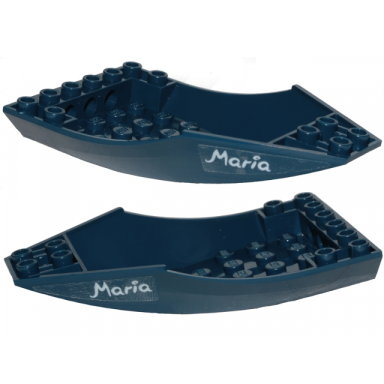dark blue cockpit 10 x 6 x 2 curved with maria pattern on both sides stickers - set 70419