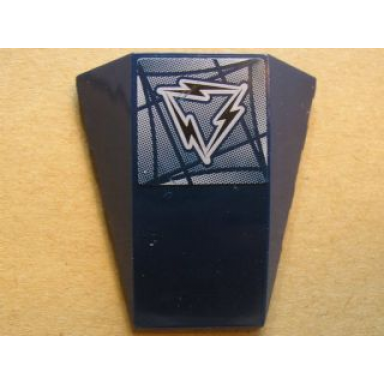 dark blue wedge 4 x 4 triple curved no studs with alpha team arctic logo pattern sticker - set 4746