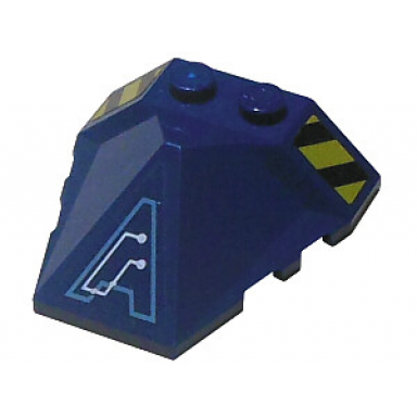 dark blue wedge 4 x 4 x 1 1 3 pyramid center with stripes and exo-force circuitry left pattern g stickers - set 7703