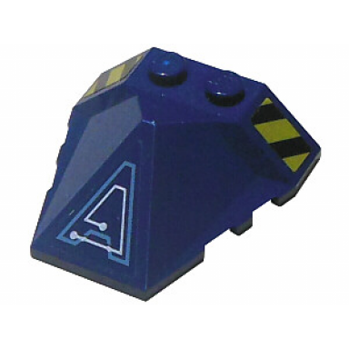 dark blue wedge 4 x 4 x 1 1 3 pyramid center with stripes and exo-force circuitry right pattern h stickers - set 7703
