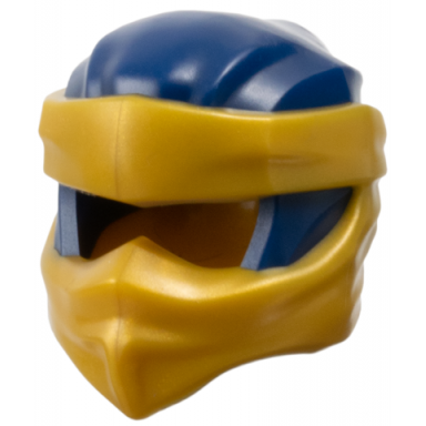 dark blue minifigure headgear ninjago wrap type 6 with molded pearl gold wraps and knot pattern