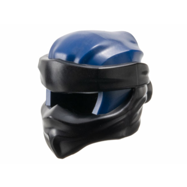 dark blue minifigure headgear ninjago wrap type 6 with molded black wraps and knot pattern