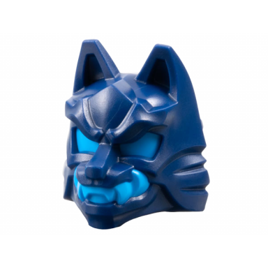 dark blue minifigure headgear mask wolf with knot on back with molded dark azure eyes teeth and head wrap pattern