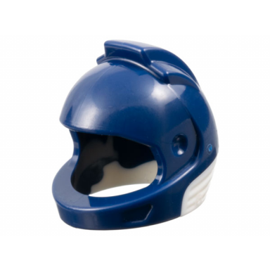 dark blue minifigure headgear helmet space city astronaut with molded white neck base pattern
