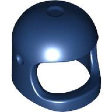 dark blue minifigure headgear helmet space town with thick chin strap - with visor dimples reissue with top dimple