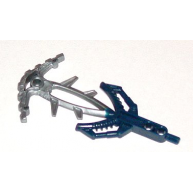 dark blue bionicle weapon hordika fin barb with molded pearl light gray flexible end pattern