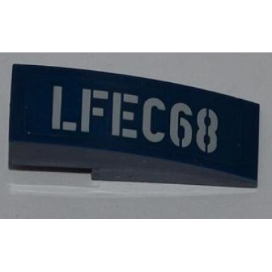 dark blue slope curved 3 x 1 with lfec68 pattern model left side sticker - set 6867