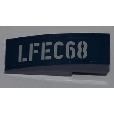 dark blue slope curved 3 x 1 with lfec68 pattern model right side sticker - set 6867
